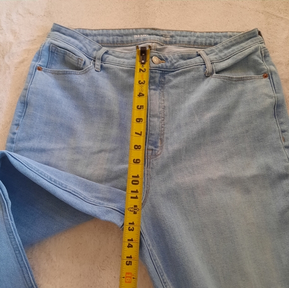 Old Navy Denim Jeans Higher High Rise Flare Womens Sz 16 Light Wash - Picture 8 of 10